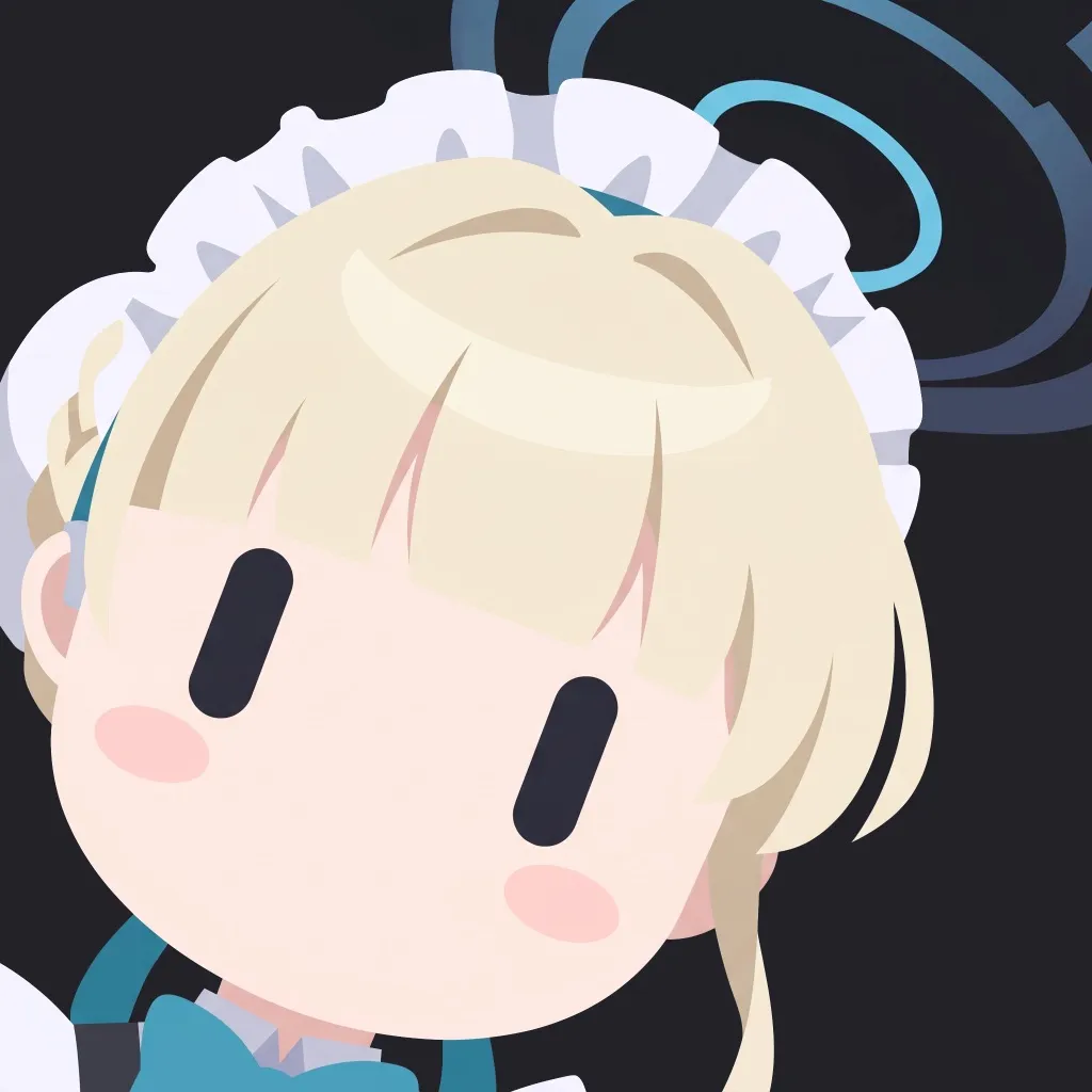 Grokbot-style chibi avatar with blonde hair and a maid headdress
