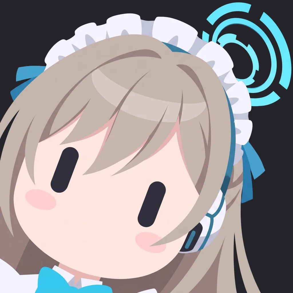 Grokbot-style chibi avatar with light-brown hair in a maid headband